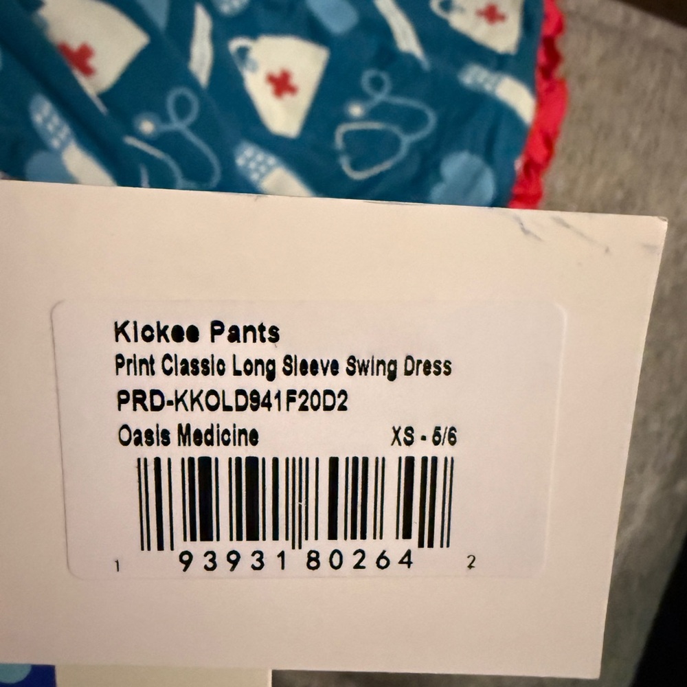 Kickee Pants Red and Blue Medical Print Dress (Oasis Medicine) - Picture 2 of 6